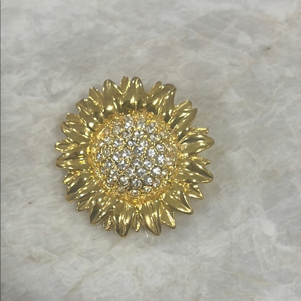 Norma Jean Gold Sunflower Brooch